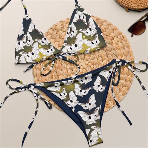 Big White Moths Bikini Cute Bug Swimwear Goblincore Bikini Moth Swimwear Insect Two Piece