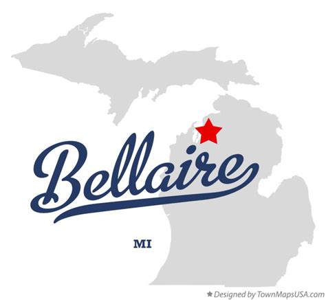 Map of Bellaire, MI, Michigan