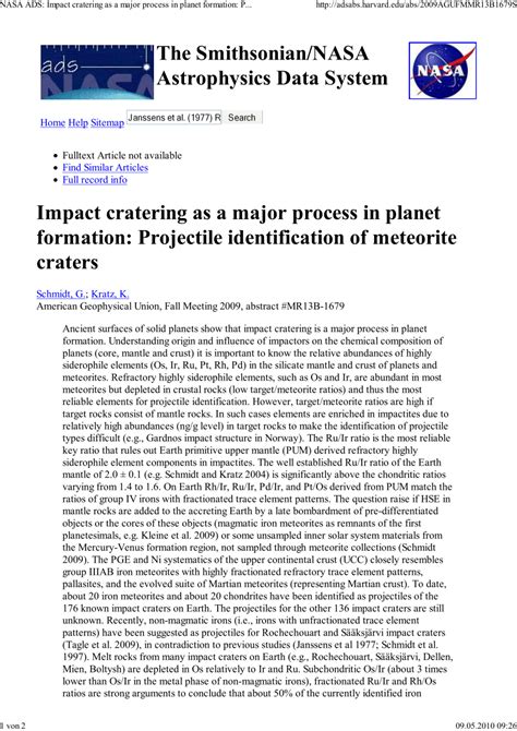 Pdf Impact Cratering As A Major Process In Planet Formation