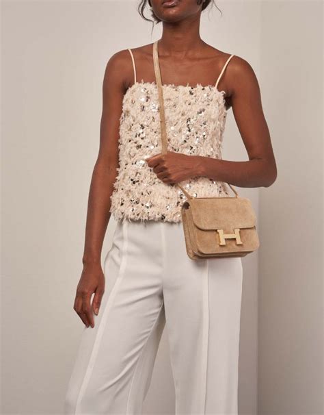 Hermès Constance HSS Doblis Suede Nude SACLÀB