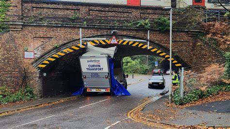 Roof of van sheared off after hitting bridge in Poole | ITV News Meridian