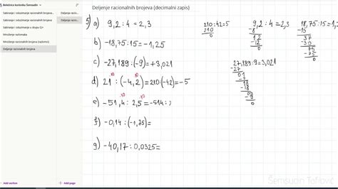 Matematika 6 Razred Deljenje Racionalnih Brojeva Decimalni Zapis