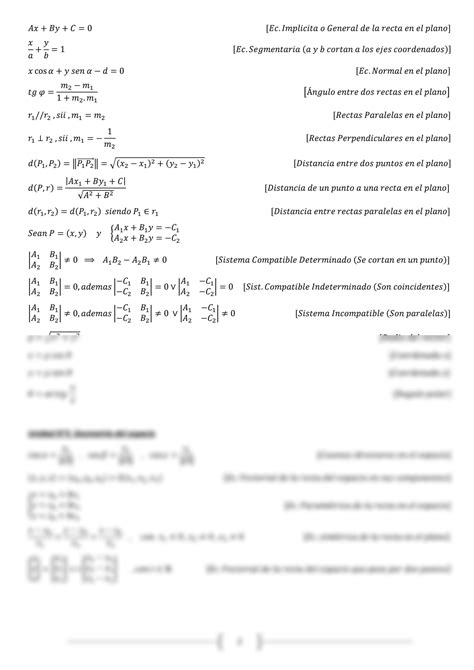 Solution Formulario Geometr A Anal Tica Studypool
