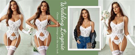 Amazon Avidlove Garter Lingerie For Women Floral Lace Babydoll Bodysuit Bra And Panty Set