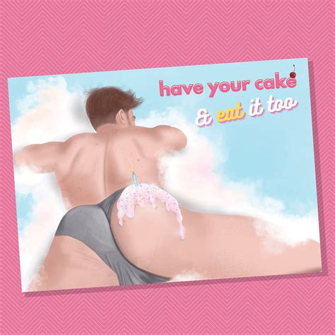Gay Sexy Greeting Card Original Design For Birthday Congratulations Special Occasion Or Just