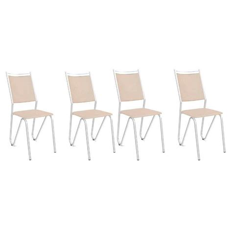 Cadeira De Cozinha Londres C CR Kit Un Cromado Courano Nude