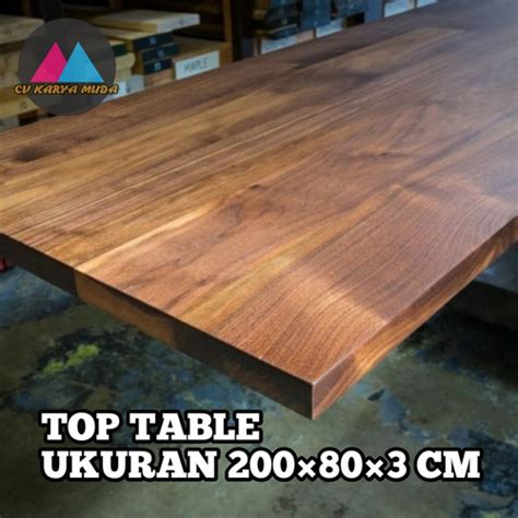 Jual Top Table Daun Meja Kayu Mahoni Asli Perhutani Ukuran 200803 Cm