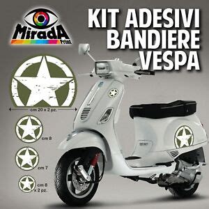 Kit Adesivi Stickers Vespa Us Army Verde Stella Px Gts Piaggio