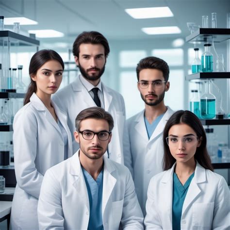 diverse scientists collaborating  stem cell research stable