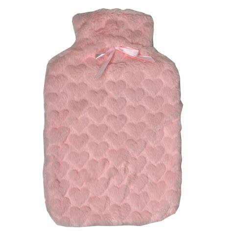 Bemed Hot Water Bottle Cover Heart Design Pink Healthylife
