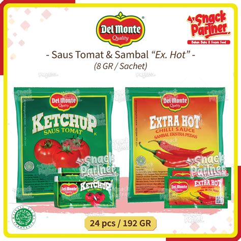 Jual Saos Delmonte Pcs Sachet Gr Del Monte Saus Sambel Sambal Cabe Chili Extra Hot