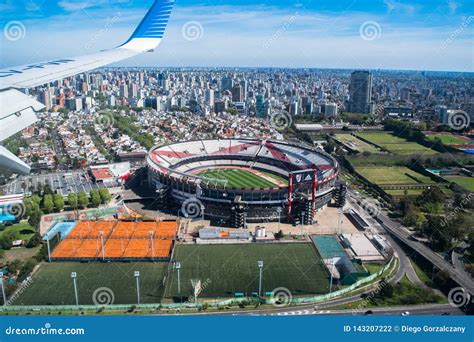 River Plate`s Stadium in Buenos Aires Seen from the Plane Editorial ...