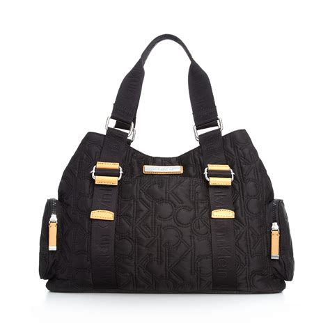 Calvin Klein Quilted Nylon Tote In Black Lyst