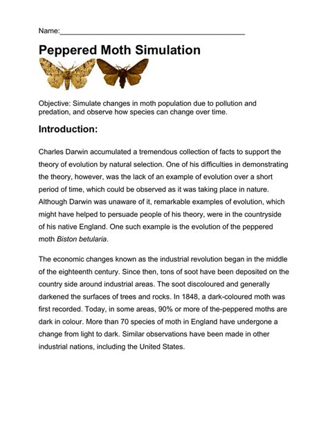 Peppered Moth Simulation