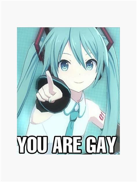 Hatsune Miku Meme Design You Are Gay Sticker For Sale By Sh3w0lff Redbubble