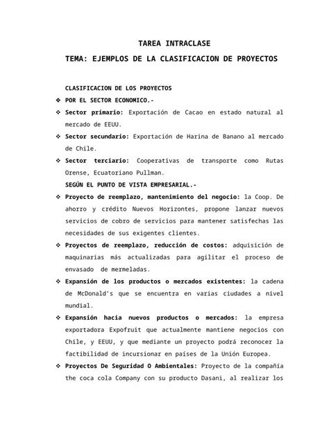 DOCX Clasificacion Proyectos DOKUMEN TIPS