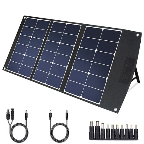 TWELSEAVAN 60W Portable Solar Panel Sunpower Foldable Solar Charger For