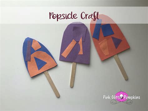 Popsicle Craft — Pink Glitter Pumpkins