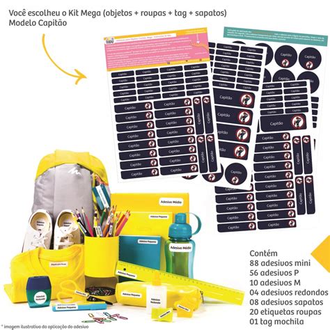 Etiquetas Escolares Personagens Kit Mega