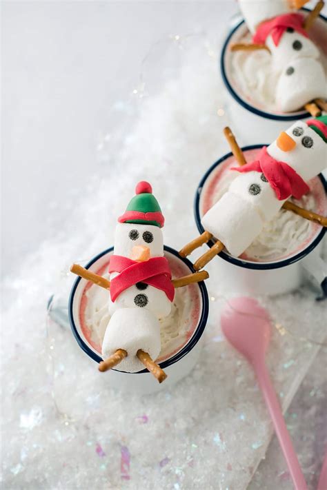 Snowman Marshmallow Hot Chocolate Toppers Baked Bree