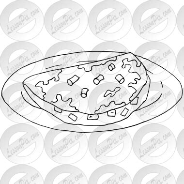 Omelette Outline for Classroom / Therapy Use - Great Omelette Clipart