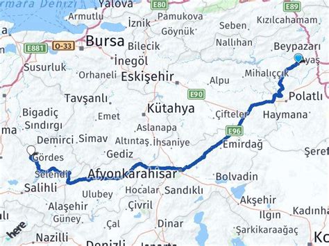 Ankara Ayaş Gördes Manisa Arası Kaç Km Yol Tarifi