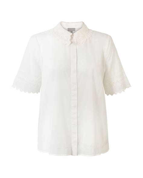 Floral Embroidered White Blouse Oliver Bonas