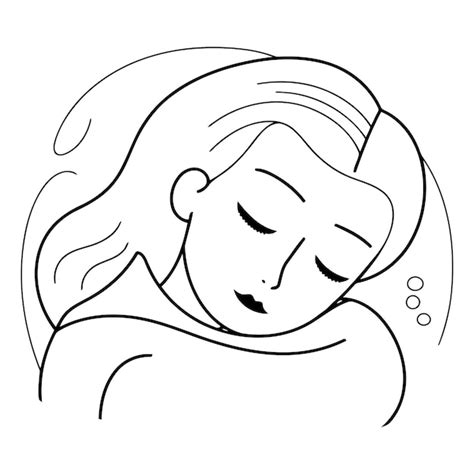 Premium Vector | A drawing of a sleeping woman with a sleeping face