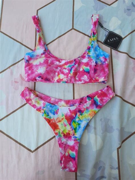 Tie Dye Bikini Women S Fashion Swimwear Bikinis Swimsuits On Carousell