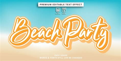 premium vector editable text effect beach party
