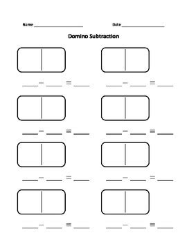 Domino Subtraction by Sane Teacher | TPT