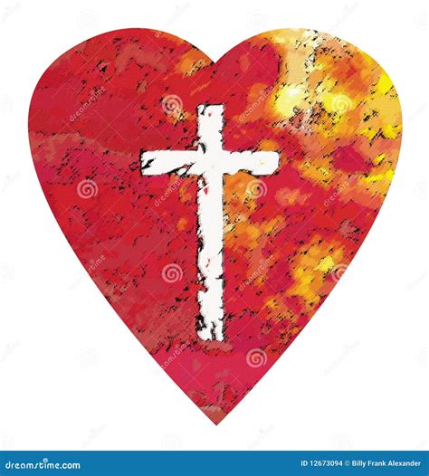 Heart With Cross Inside Stock Illustration Illustration Of Symbol