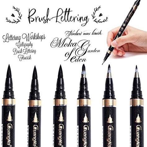 Calligraphy Pens 6pcs Calligraphy Set For Beginners Refillable Black