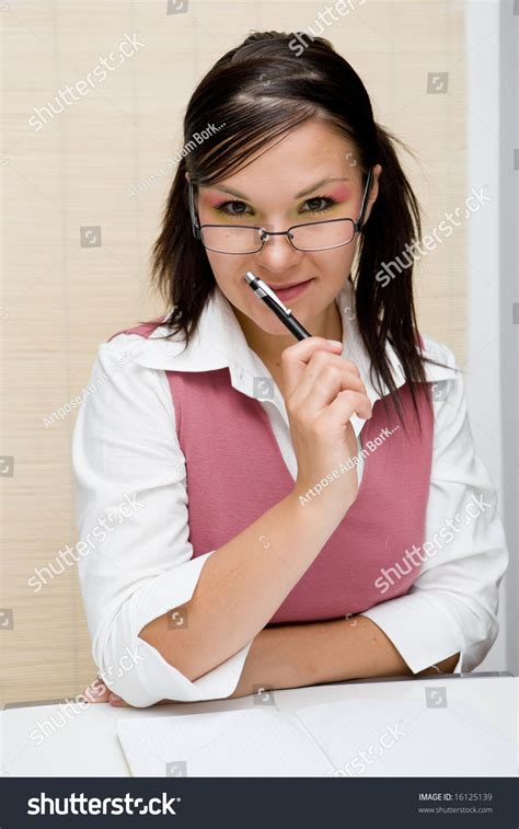 Attractive Brunette Sexy Woman School Stock Photo Shutterstock