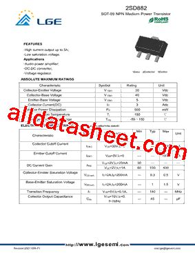 2SD882 Datasheet(PDF) - Shenzhen Luguang Electronic Technology Co., Ltd