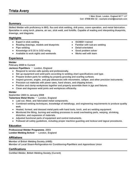 Best Welder Resume Example From Professional Resume Writing Service