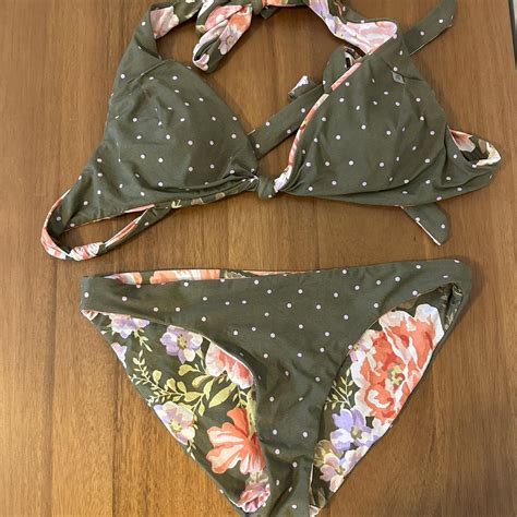 Seafolly Bikini Reversible Hipster Halter Bra In Depop