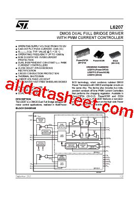L6207 Datasheet(PDF) - STMicroelectronics