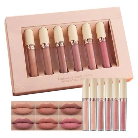 Pcs Matte Liquid Lipstick With Lip Plumper Makeup Set Velvety Long Lasting High Pigmented Nude