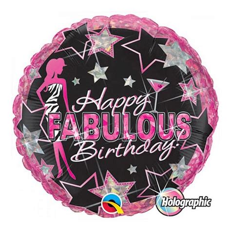 Balão De Festa Microfoil 18 45cm Redondo Happy Fabulous Birthday 1 Unidade Qualatex