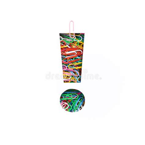 Festive Colourful Rainbow Exclamation Mark Of Paperclips And Cut Paper