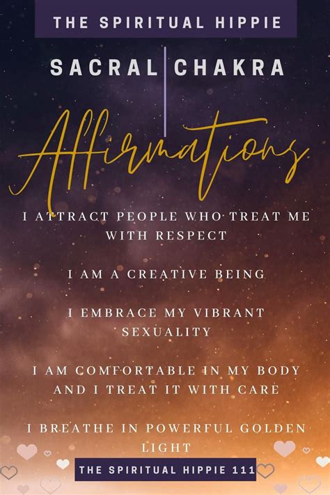 Affirmations For Your Sacral Chakra Artofit
