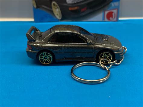 Hot Wheels Subaru Impreza WRX STI B Grey Keychain Etsy