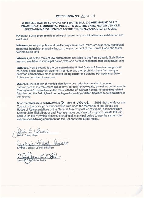 Municipal & Other Radar Resolutions | The Pennsylvania State Mayors' Association