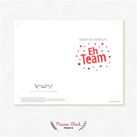 Congrats On Joining The Eh Team Greeting Card Citizenship Red