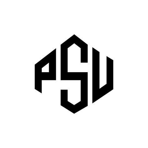 PSU letter logo design with polygon shape. PSU polygon and cube shape ...