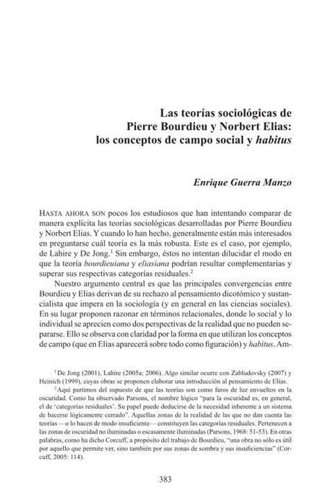 PDF Las teorías sociológicas de Pierre Bourdieu y Norbert DOKUMEN TIPS