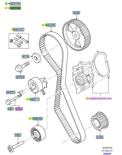 2 0 TDCI DW zestaw rozrządu Ford pompa wody Ford 1855732 Ford