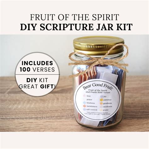 Scripture Jar Kit Kjv Version Diy Bible Verses Jar Printable With Fruit