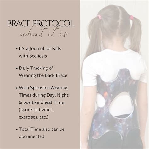 Scoliosis Back Brace Wearing Protocol, Weekly Tracking Journal, Spine